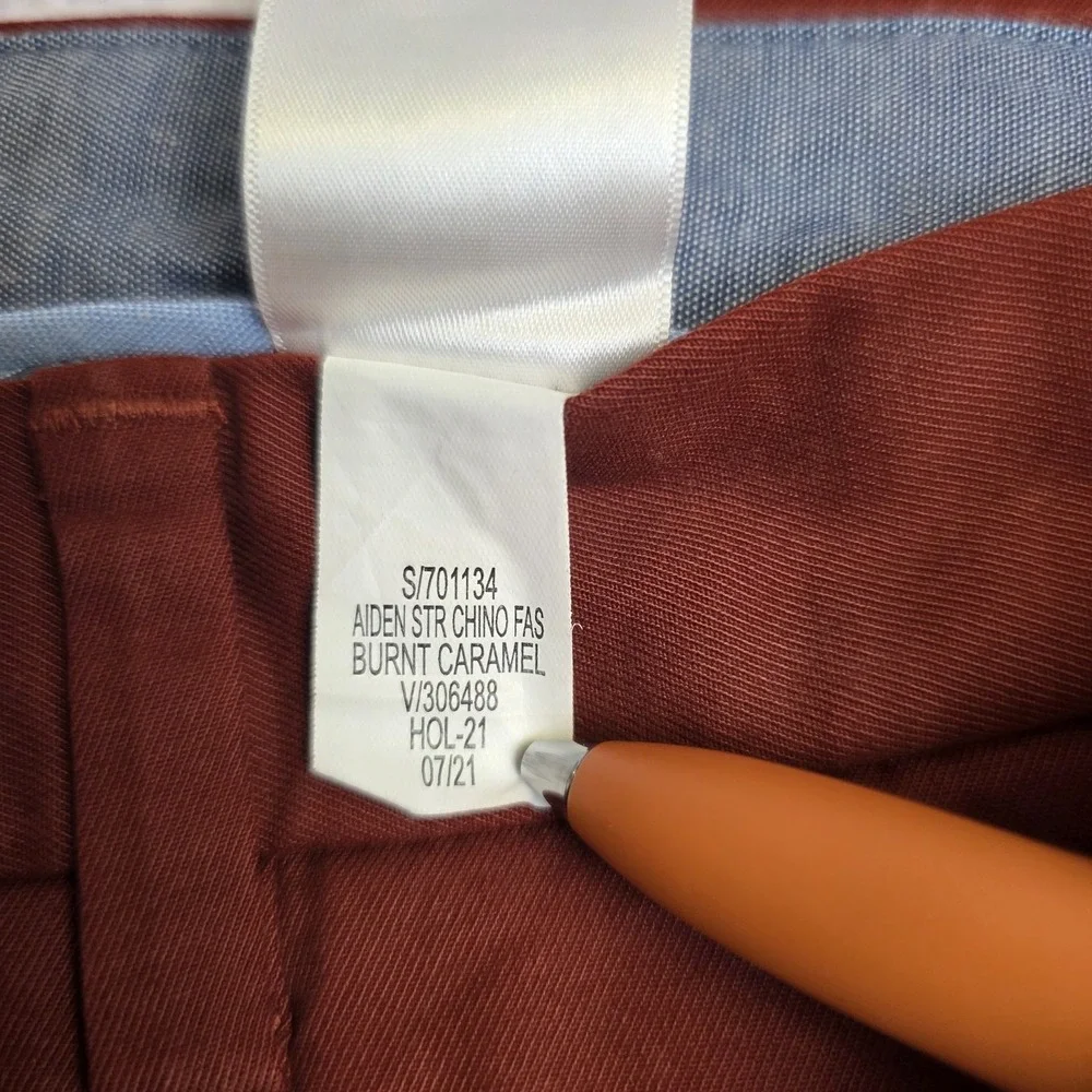 New Banana Republic Aiden Chino Pants Mens‎ 32x36 Measure 34x35 Slim Fit Orange